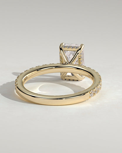 Radiant Hidden Halo & Pave Lab Grown Diamond Engagement Ring