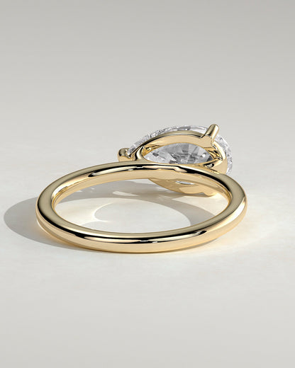 Pear East West Solitaire Lab Grown Diamond Engagement Ring