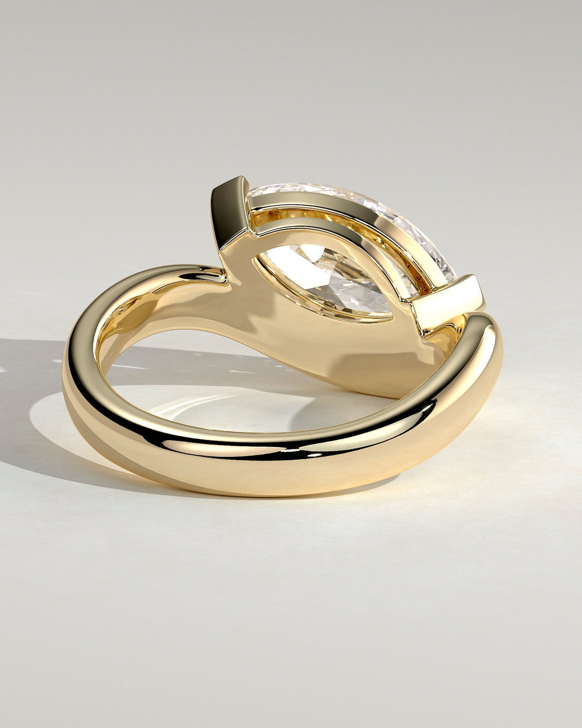 Marquise Swirl Solitaire Lab Grown Diamond Engagement Ring