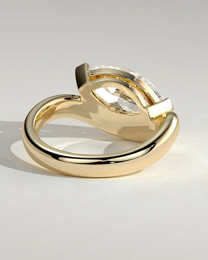 Marquise Swirl Solitaire Lab Grown Diamond Engagement Ring