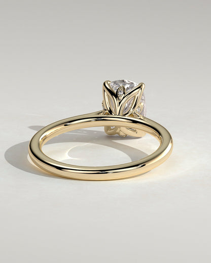 Elongated Cushion Solitaire Lab Grown Diamond Engagement Ring