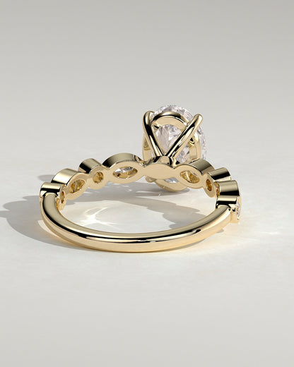 Oval Alternating Pave Lab Grown Diamond Engagement Ring