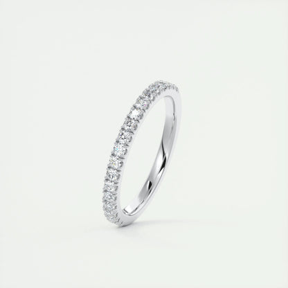 0.38 Round Half Eternity Stacking Moissanite Bridal Wedding Band 4