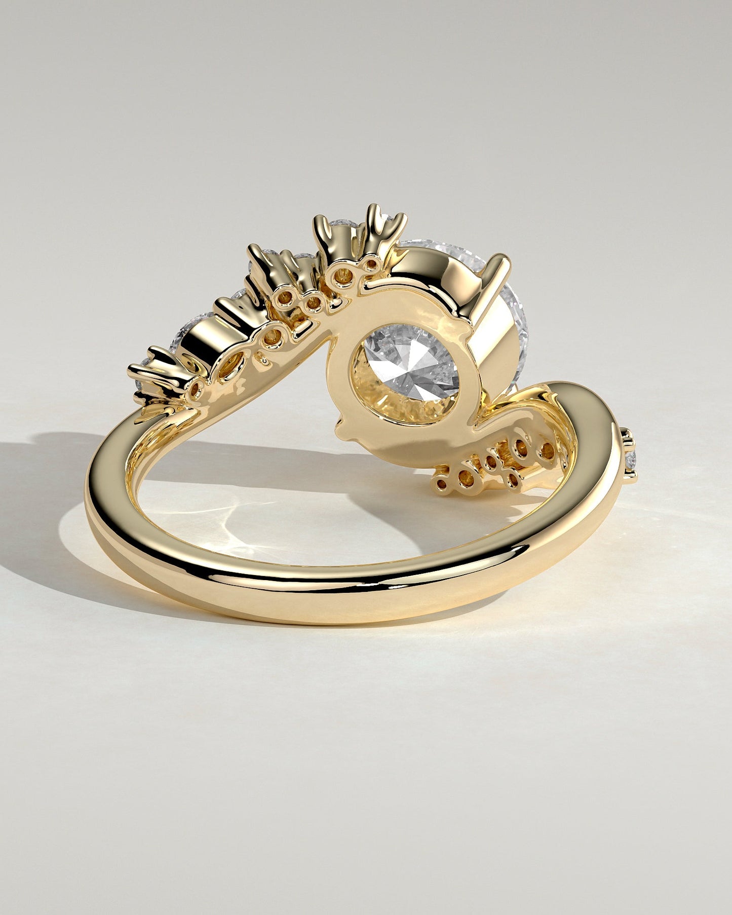 Round Swirl Cluster Lab Grown Diamond Engagement Ring