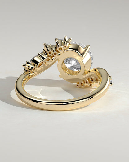 Round Swirl Cluster Lab Grown Diamond Engagement Ring
