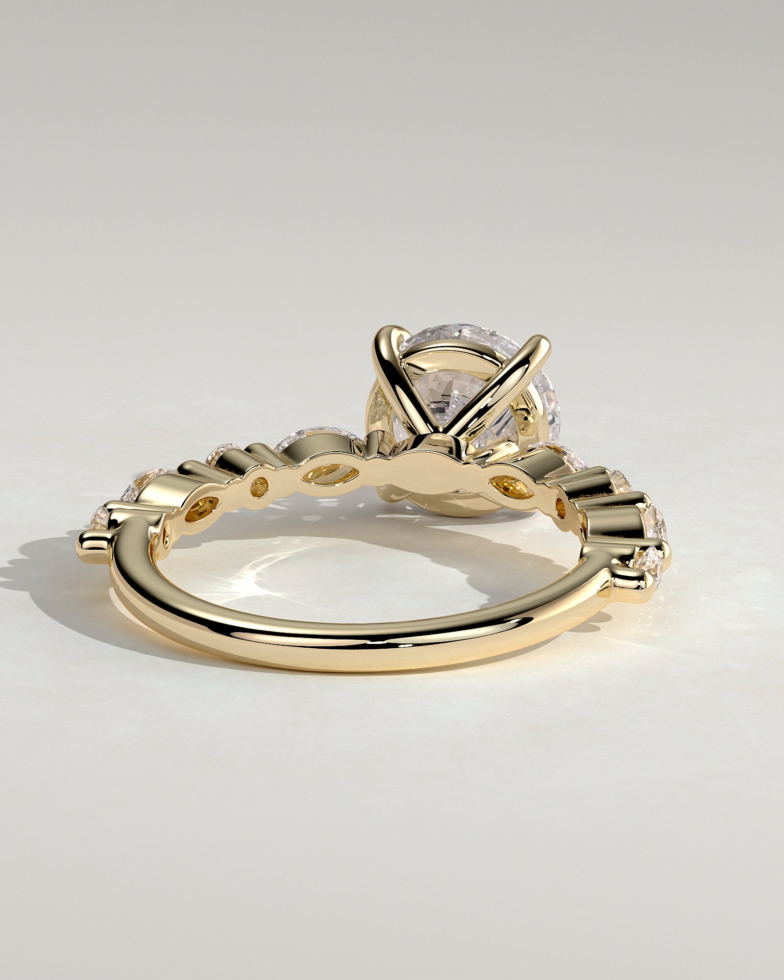 Round Pave Lab Grown Diamond Engagement Ring