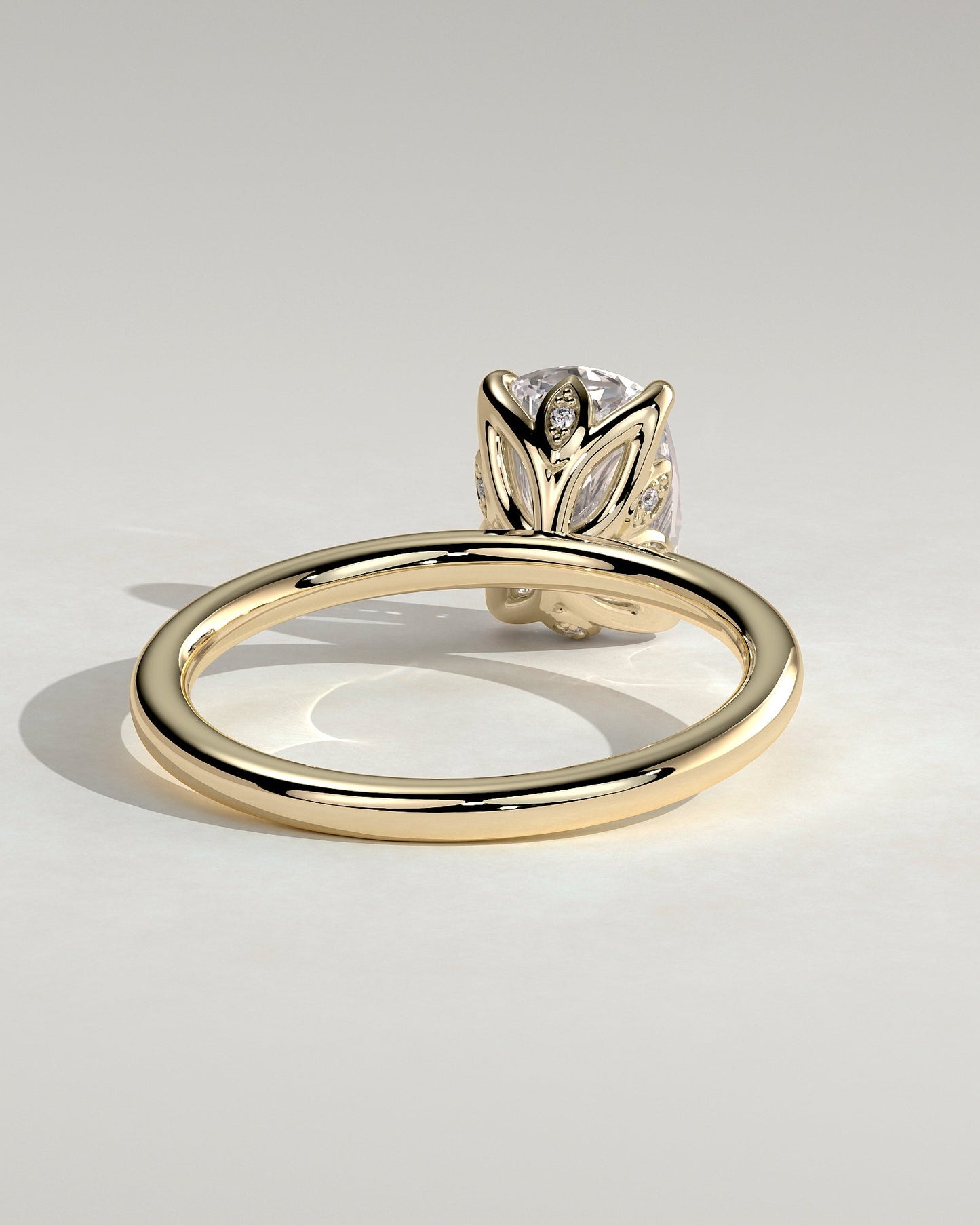 Elongated Cushion Solitaire Lab Grown Diamond Engagement Ring