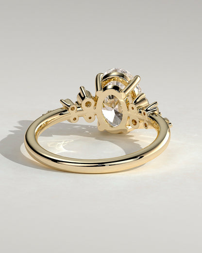 Oval Cluster Lab Grown Diamond Engagement Ring