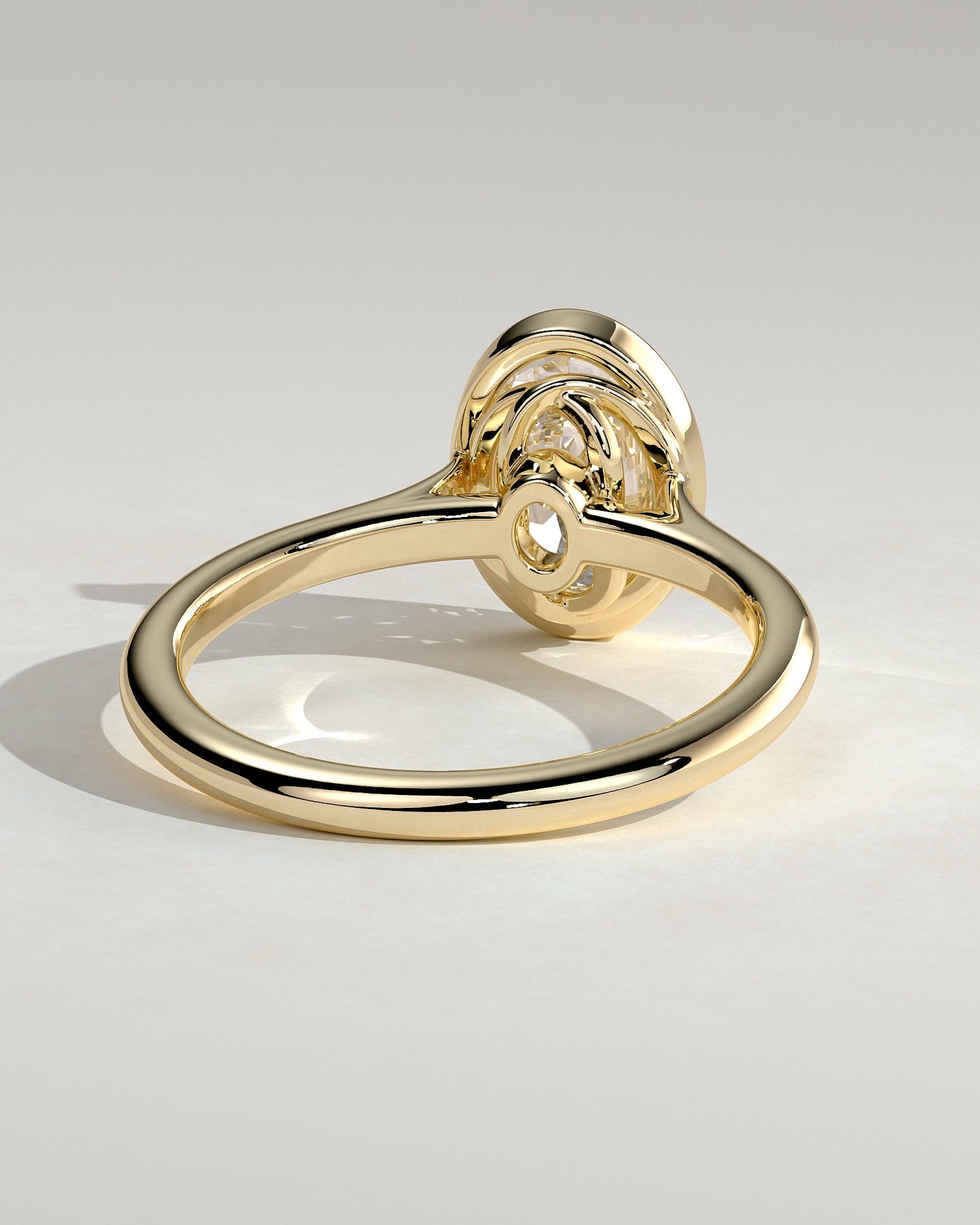 Oval Bezel Solitaire Lab Grown Diamond Engagement Ring