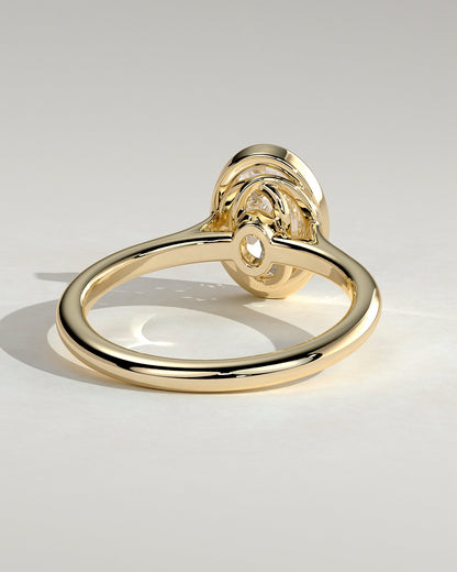 Oval Bezel Solitaire Lab Grown Diamond Engagement Ring