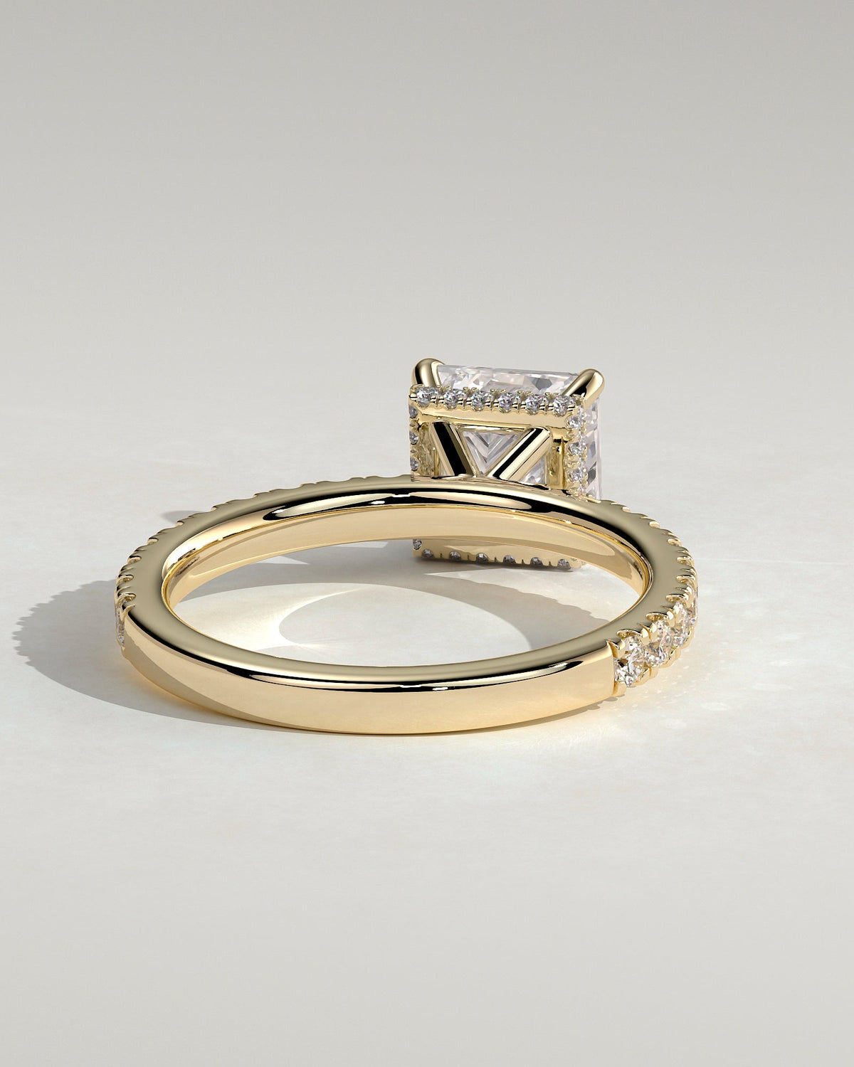 Princess Hidden Halo and Pave Lab Grown Diamond Engagement Ring