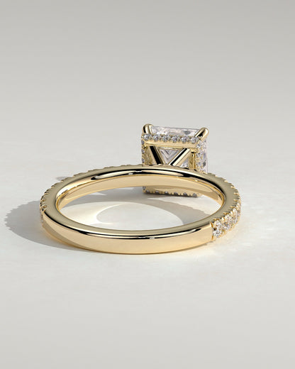 Princess Hidden Halo and Pave Lab Grown Diamond Engagement Ring