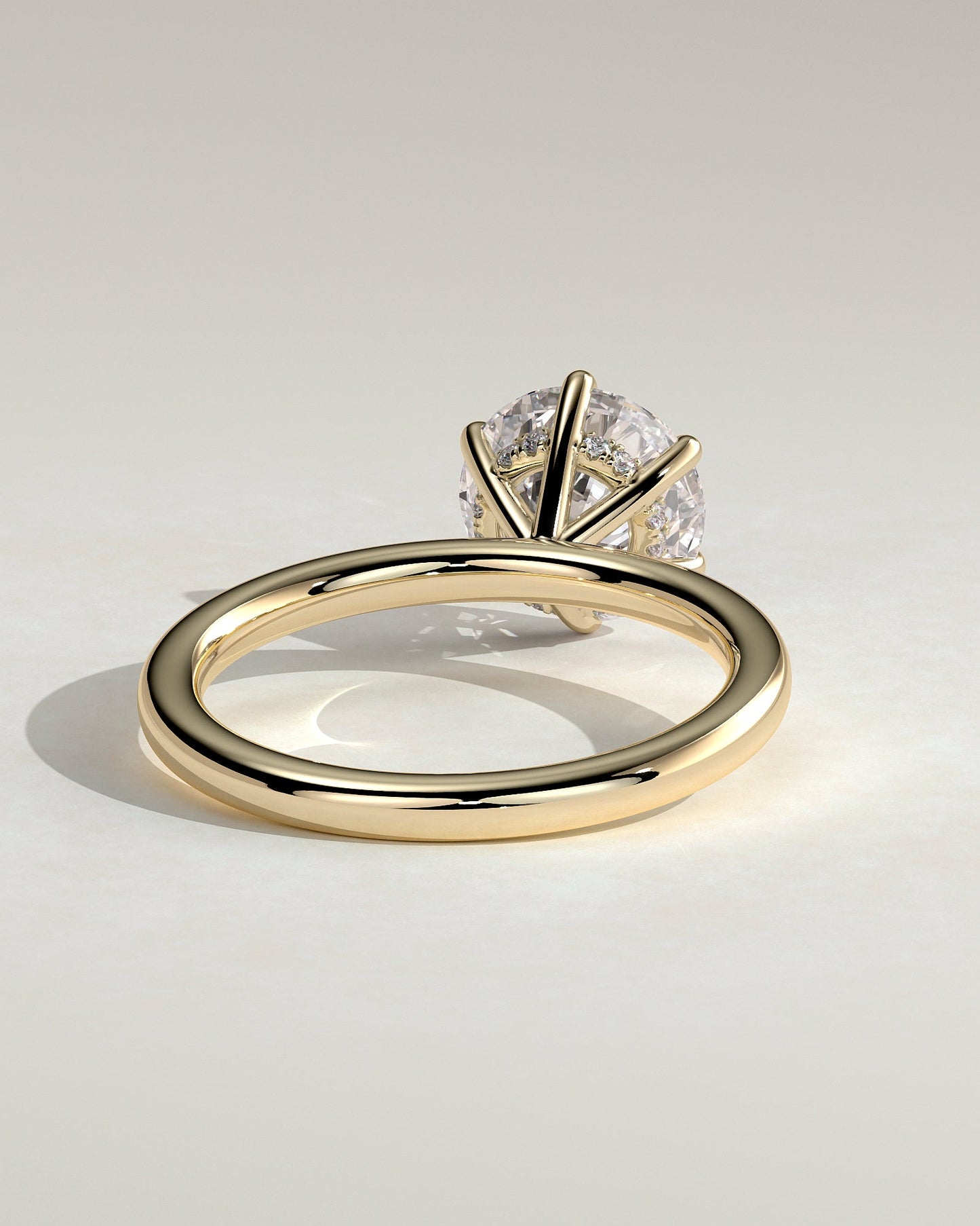 Round Hidden Halo Lab Grown Diamond Engagement Ring