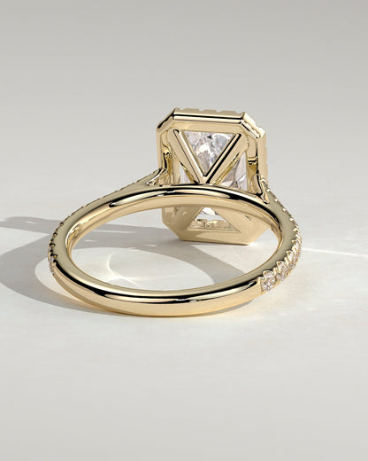 Radiant Halo & Pave Lab Grown Diamond Engagement Ring
