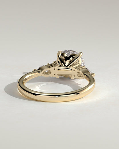Round Cluster Lab Grown Diamond Engagement Ring