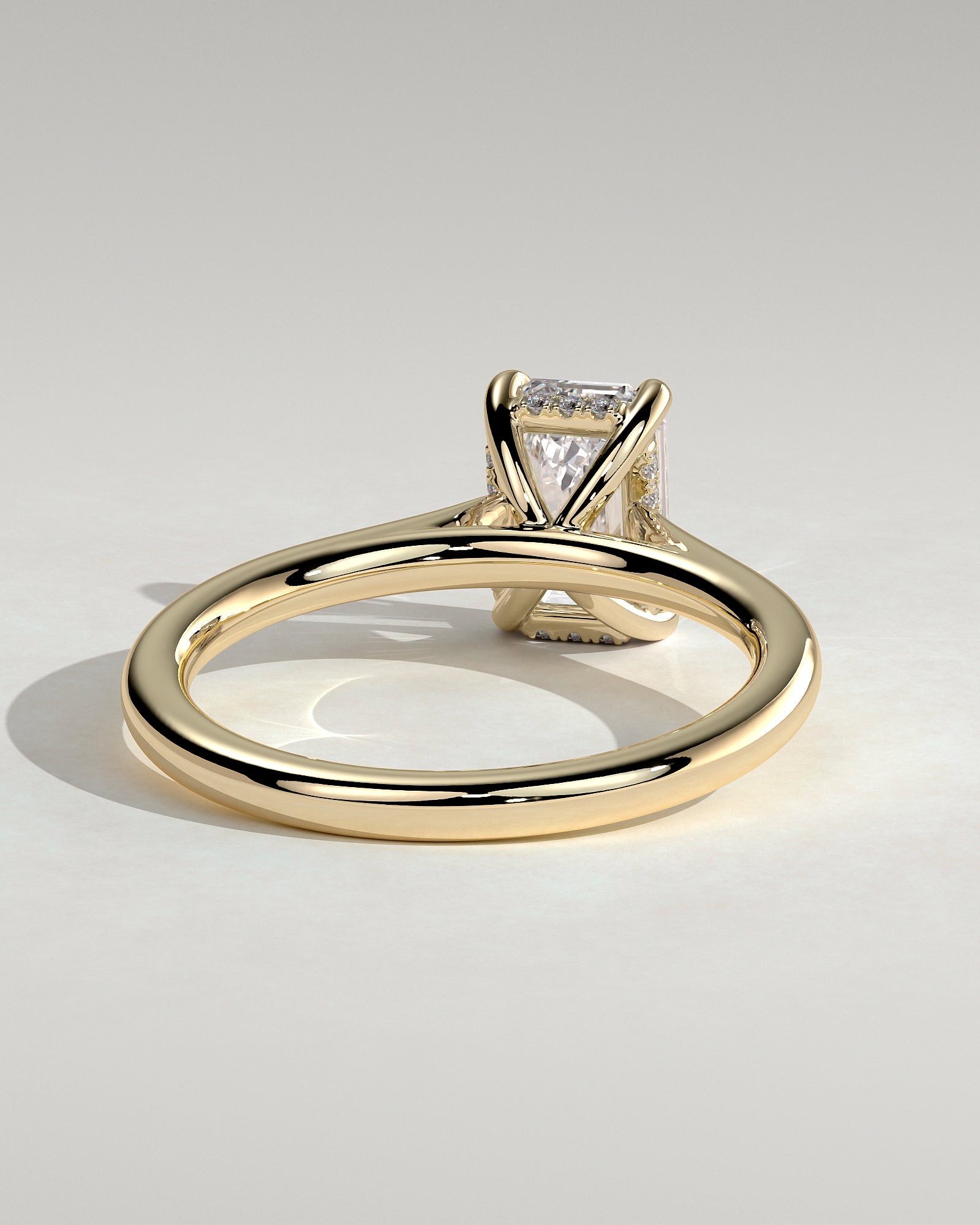 Emerald Cathedral & Hidden Halo Lab Grown Diamond Engagement Ring