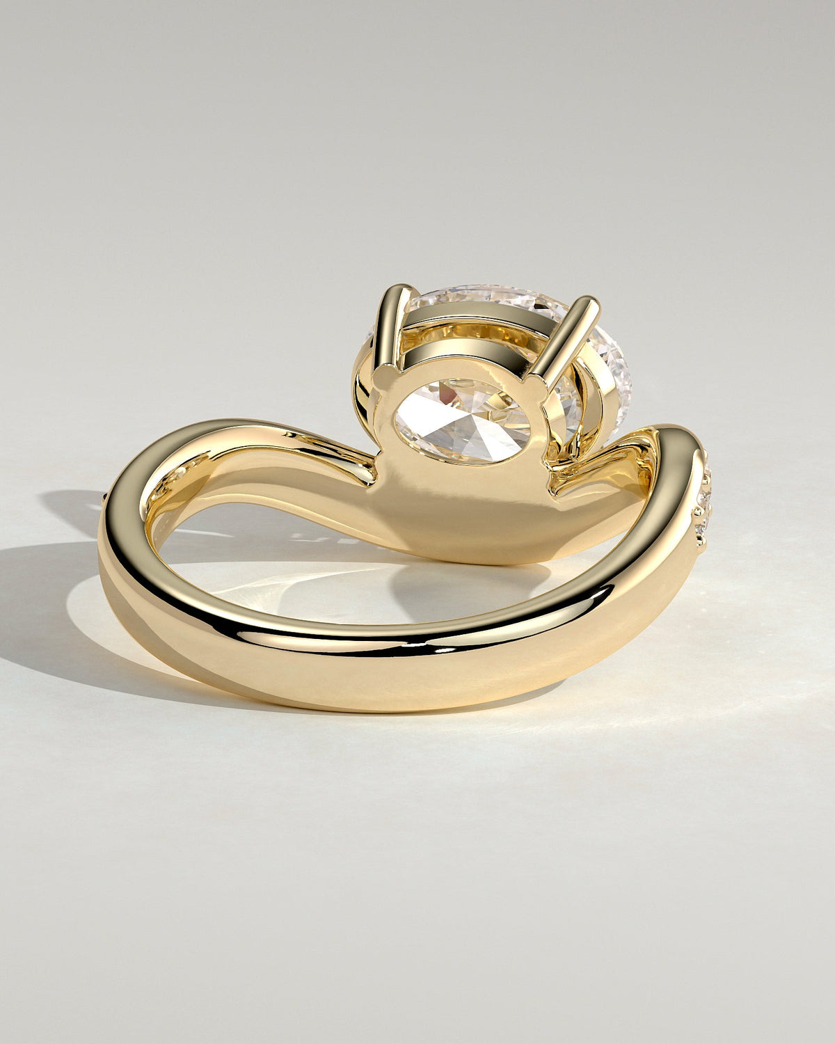 Oval Swirl Pave Lab Grown Diamond Engagement Ring