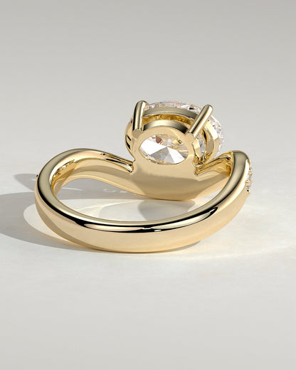 Oval Swirl Pave Lab Grown Diamond Engagement Ring
