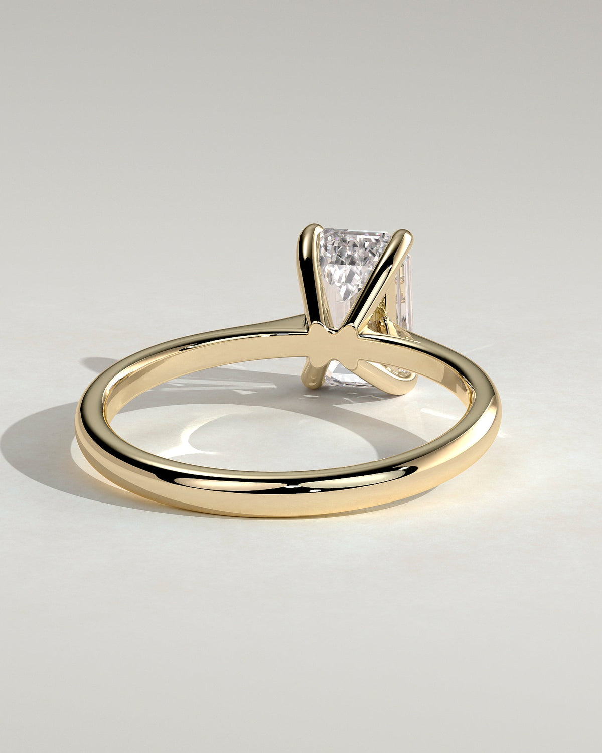 Emerald Solitaire Lab Grown Diamond Engagement Ring