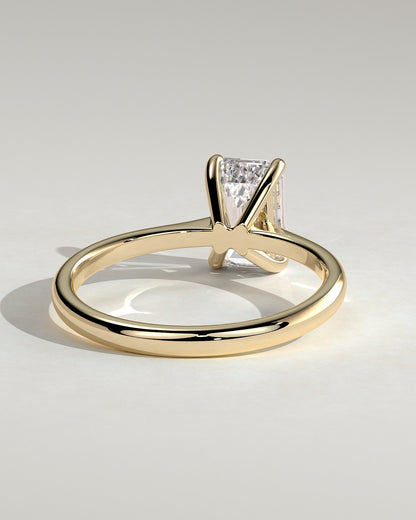 Emerald Solitaire Lab Grown Diamond Engagement Ring
