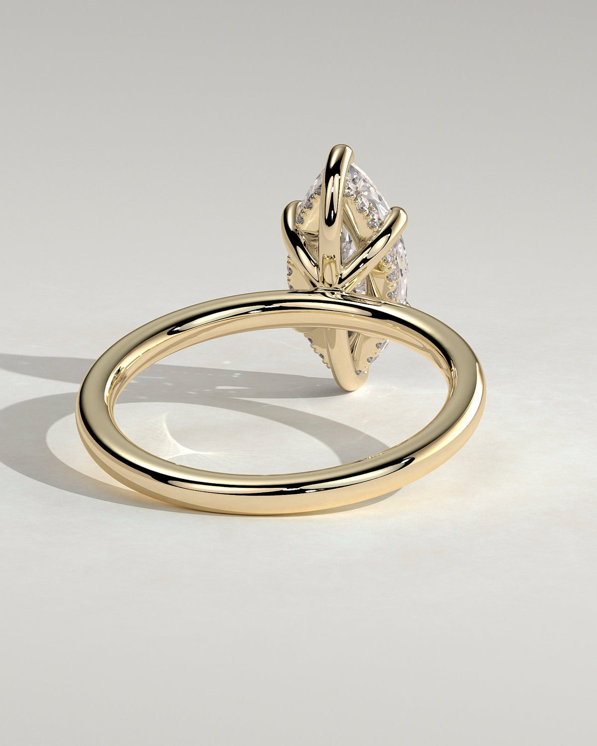 Marquise Hidden Halo Lab Grown Diamond Engagement Ring