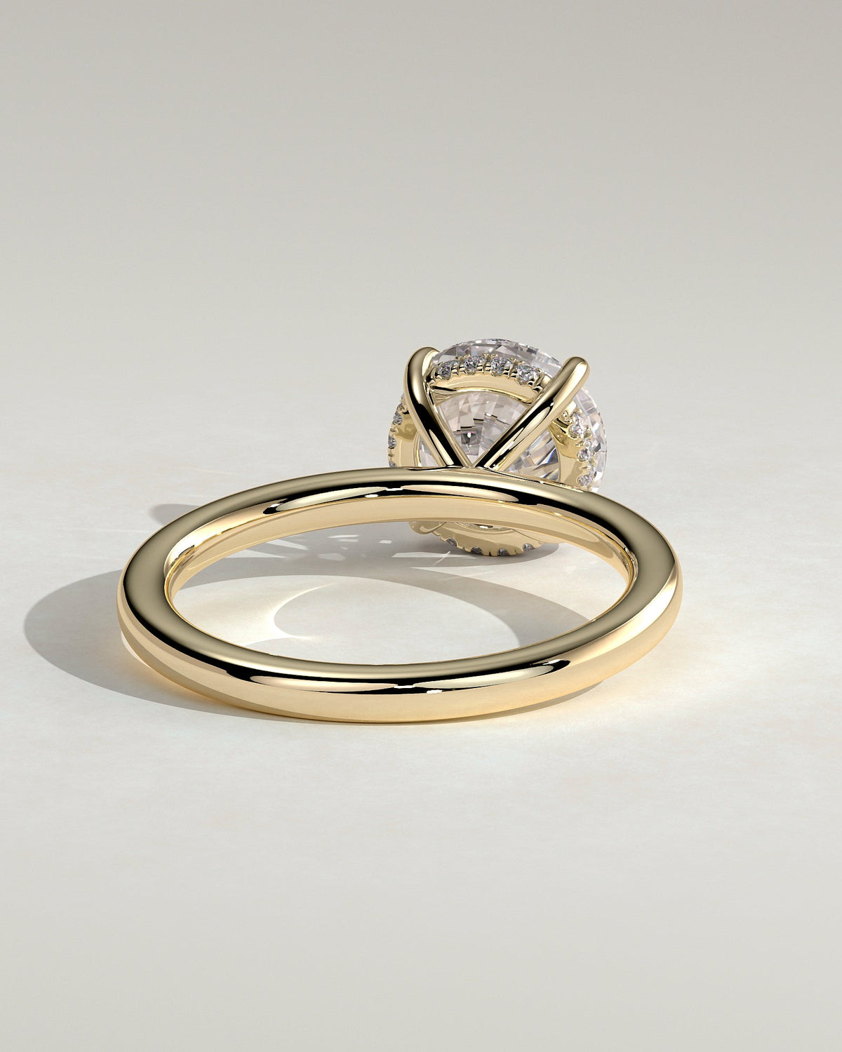 Round Hidden Halo Lab Grown Diamond Engagement Ring