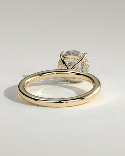 Round Hidden Halo Lab Grown Diamond Engagement Ring