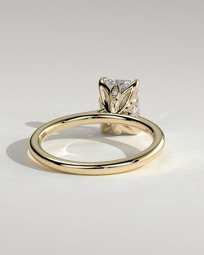 Emerald Solitaire Lab Grown Diamond Engagement Ring