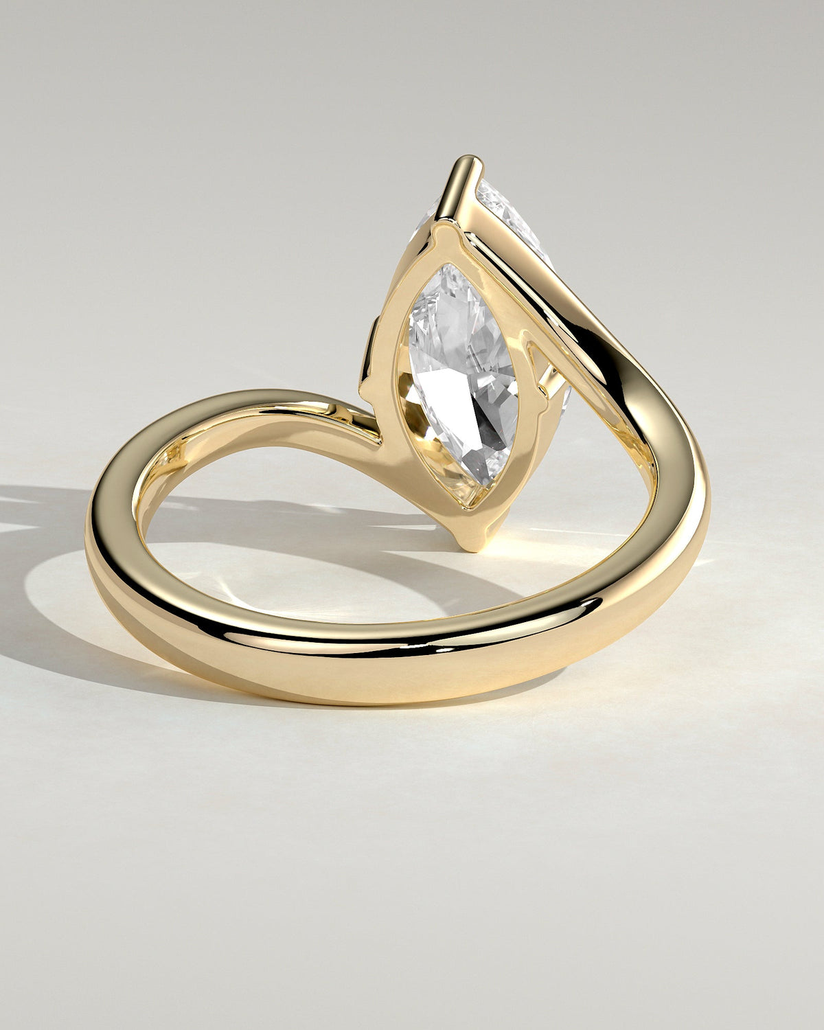 Marquise Swirl Solitaire Lab Grown Diamond Engagement Ring