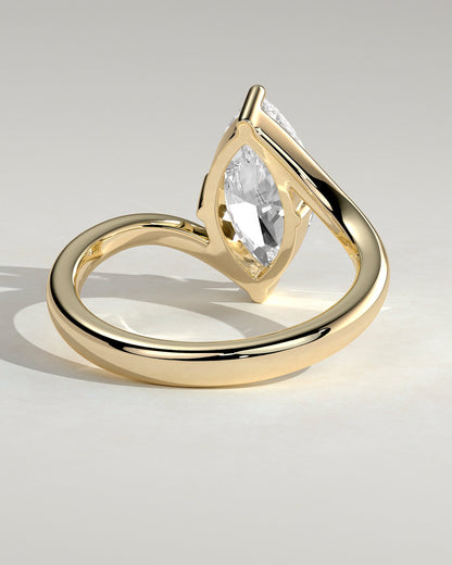 Marquise Swirl Solitaire Lab Grown Diamond Engagement Ring