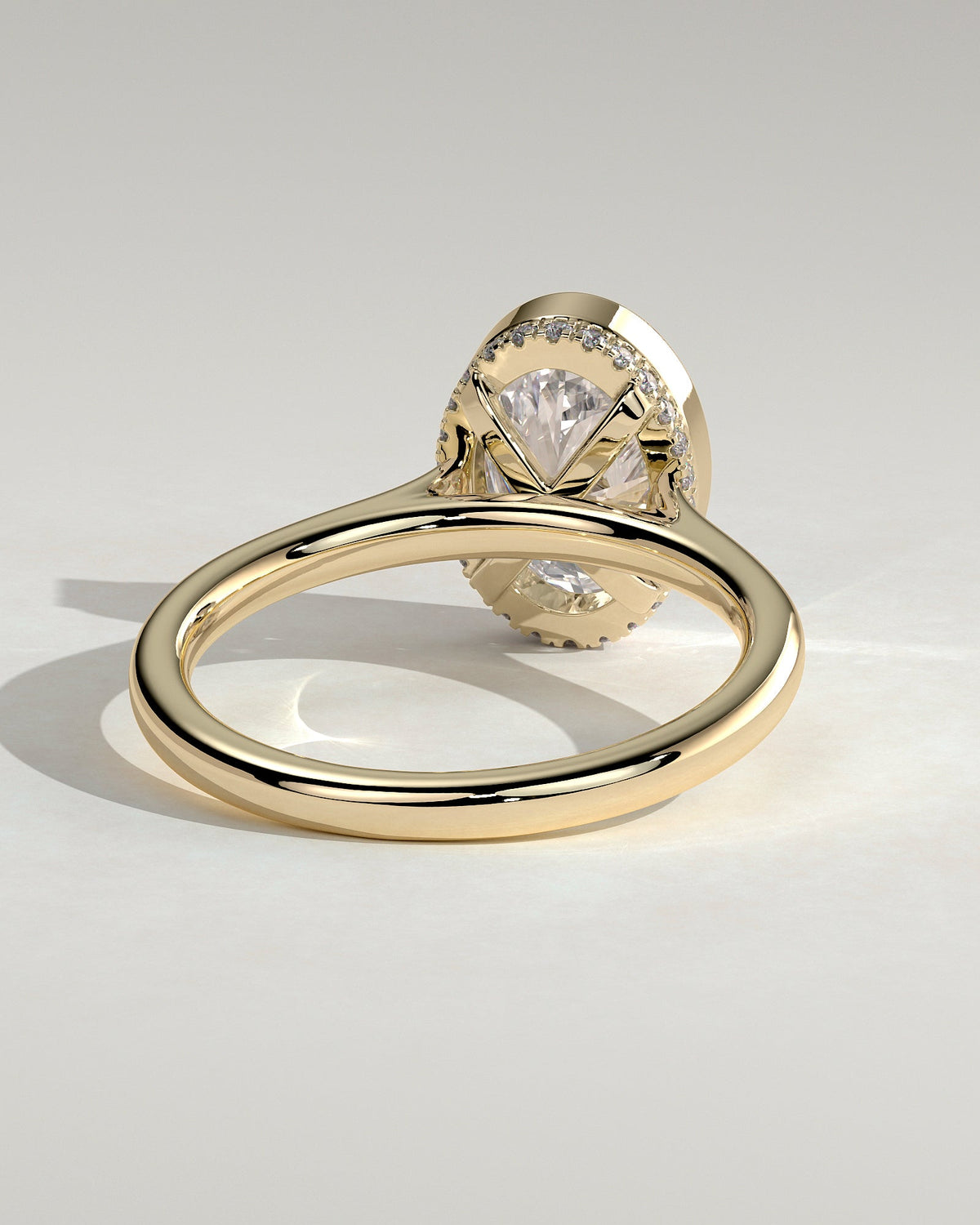 Oval Bezel & Hidden Halo Lab Grown Diamond Engagement Ring