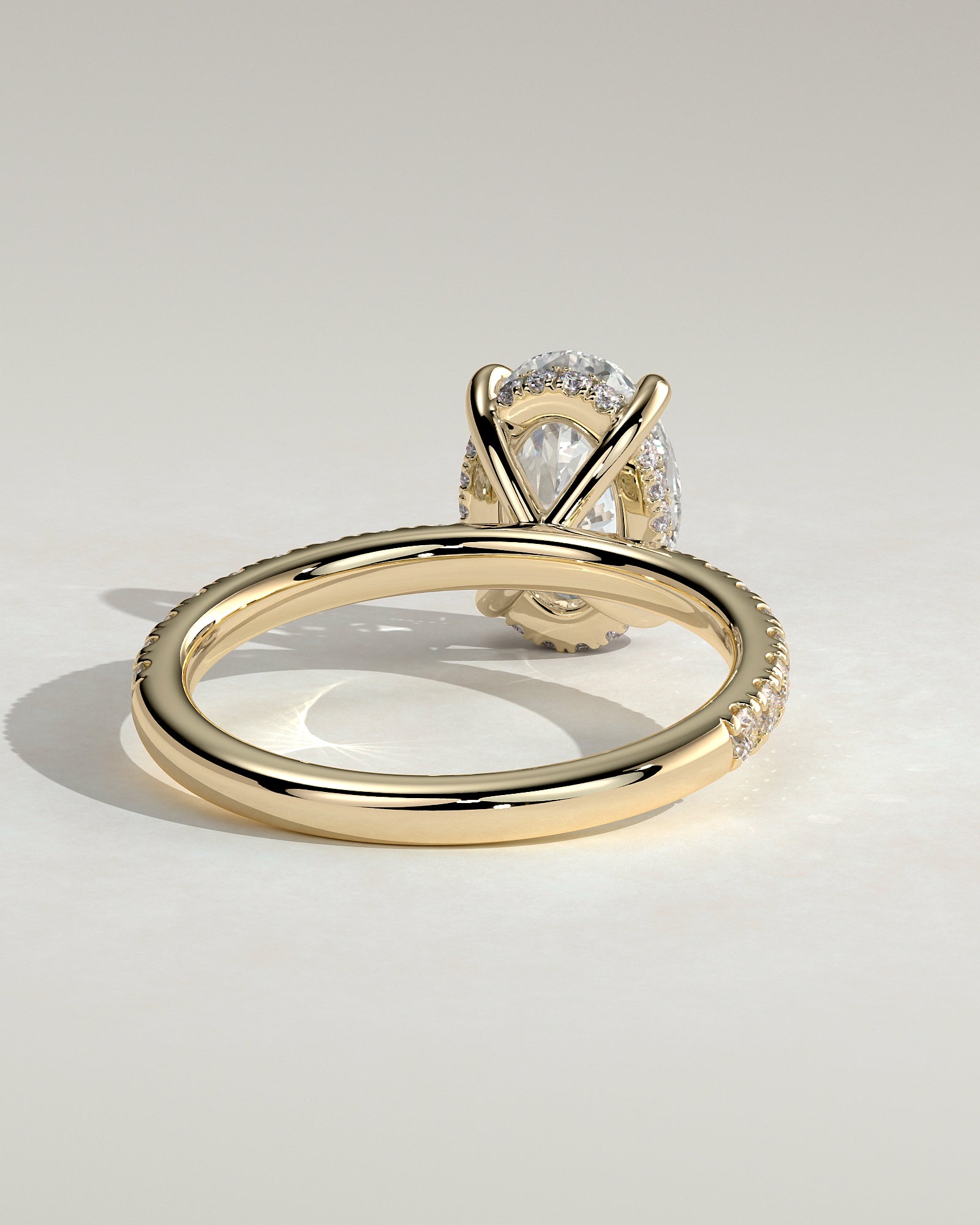 Oval Hidden Halo & Pave Lab Grown Diamond Engagement Ring