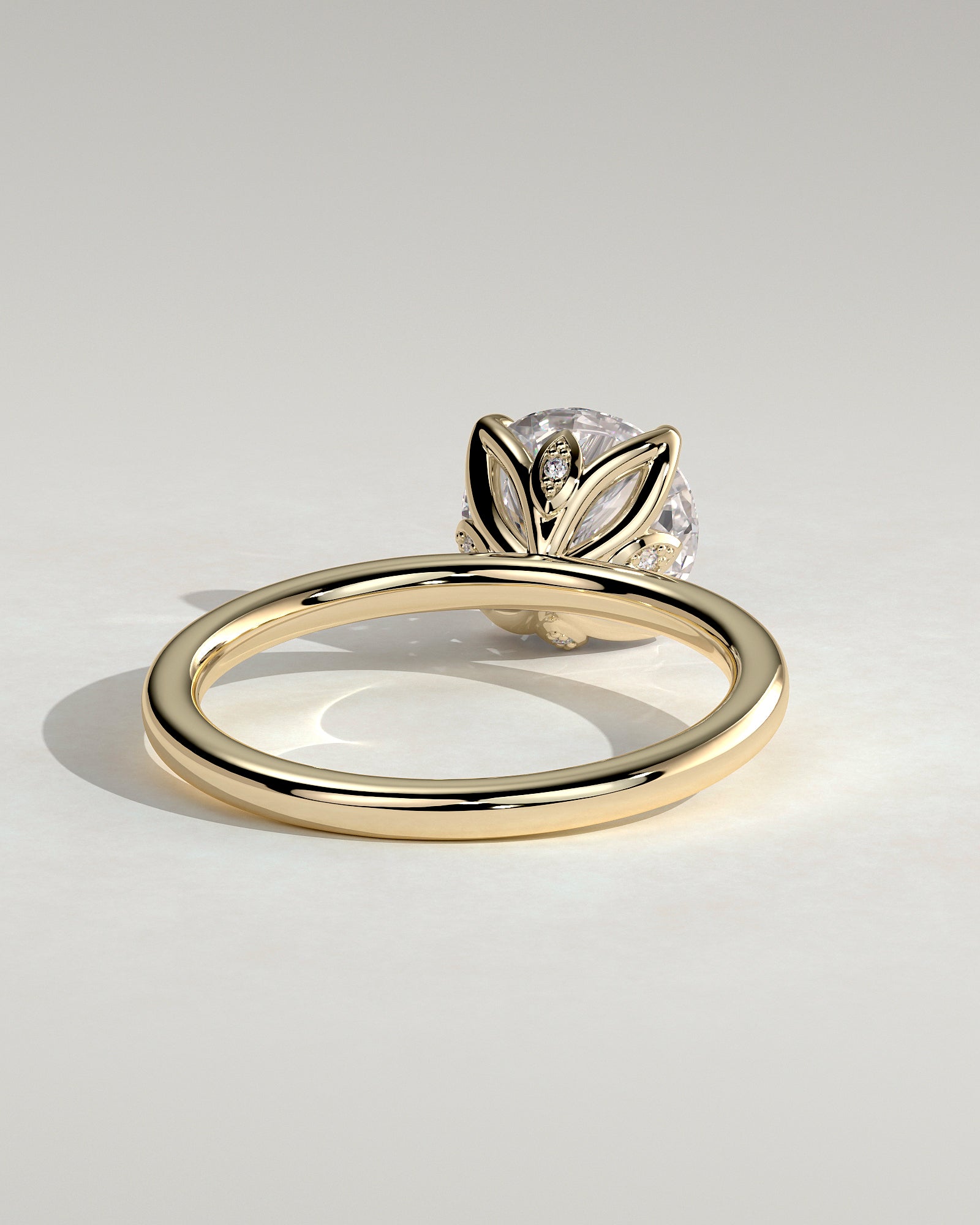 Round Solitaire With Tulip Prongs Lab Grown Diamond Engagement Ring