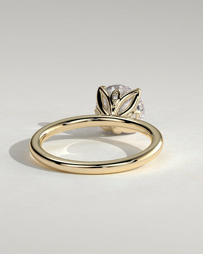 Round Solitaire With Tulip Prongs Lab Grown Diamond Engagement Ring