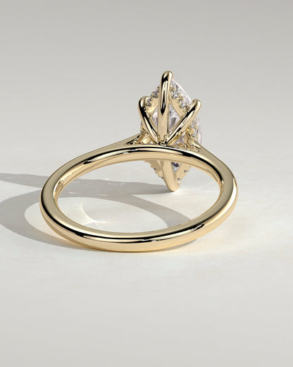 Marquise Hidden Halo Lab Grown Diamond Engagement Ring