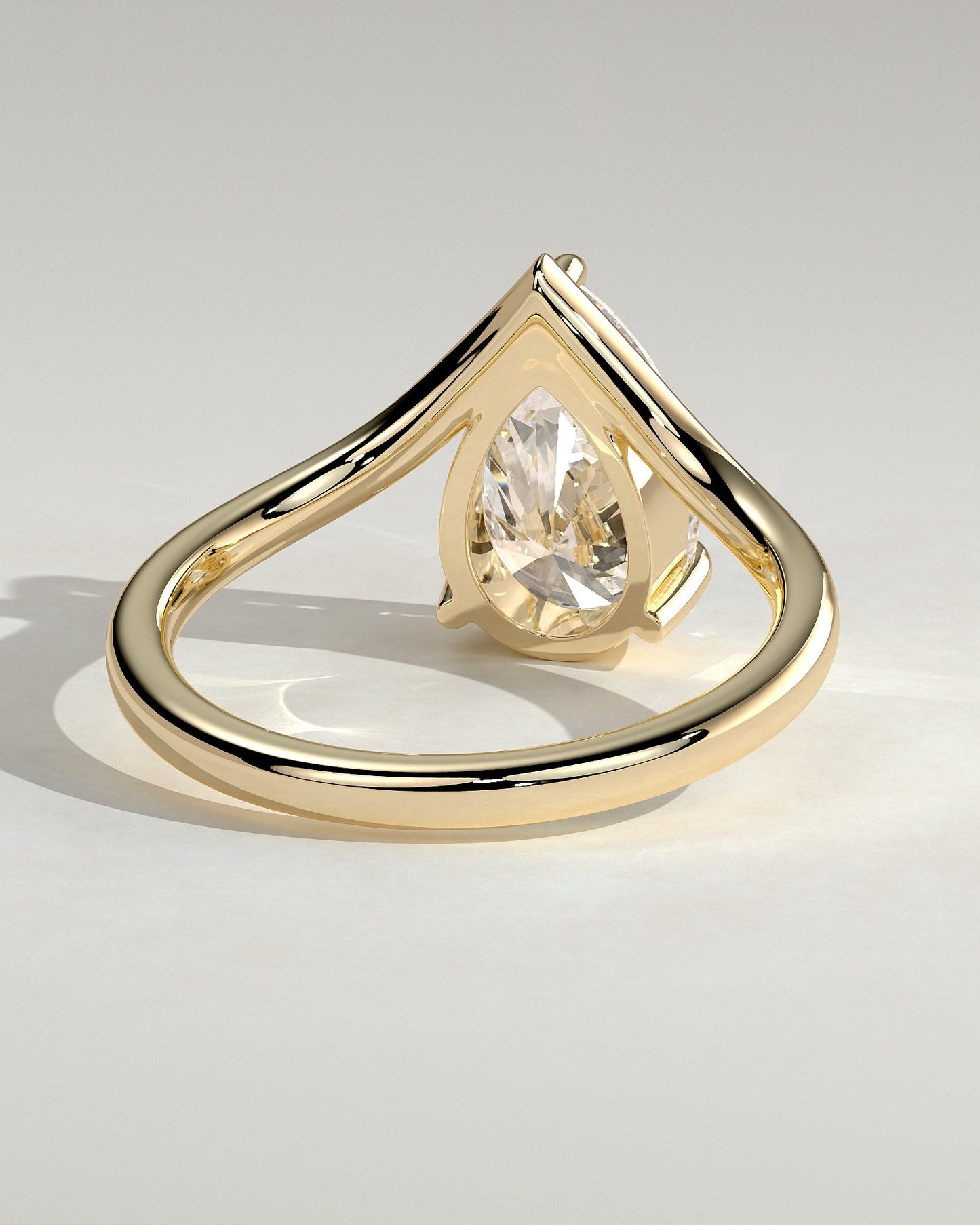 Pear Swirl Solitaire Lab Grown Diamond Engagement Ring