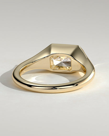 Radiant Signet Solitaire Lab Grown Diamond Engagement Ring