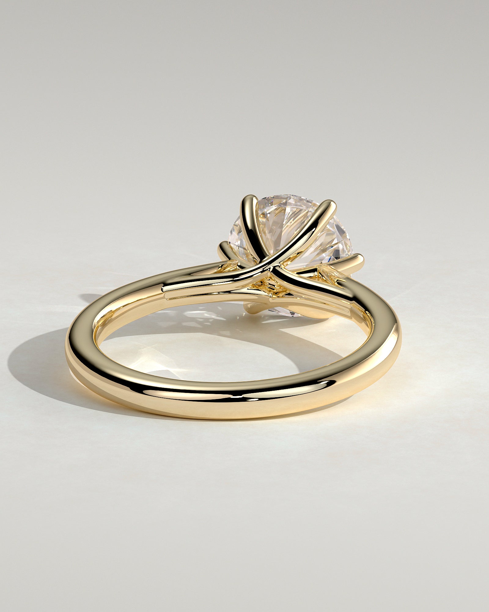 Round Solitaire & Cathedral Lab Grown Diamond Engagement Ring