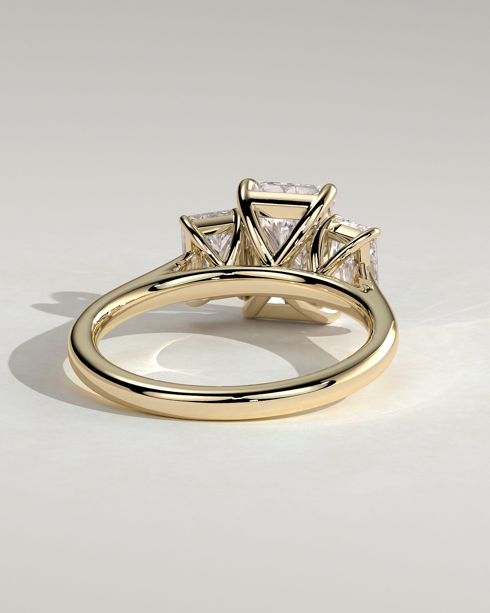 Radiant Three Stones Lab Grown Diamond Engagement Ring