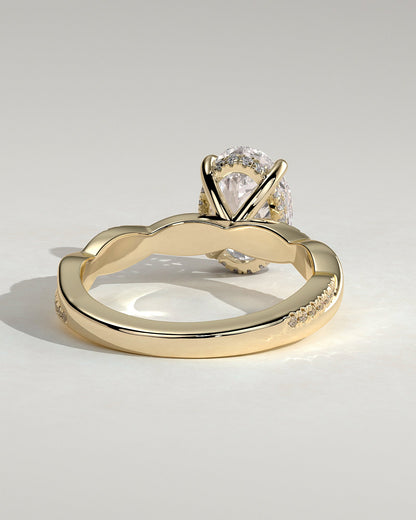 Oval Hidden Halo and Twisted Pave Lab Grown Diamond Engagement Ring