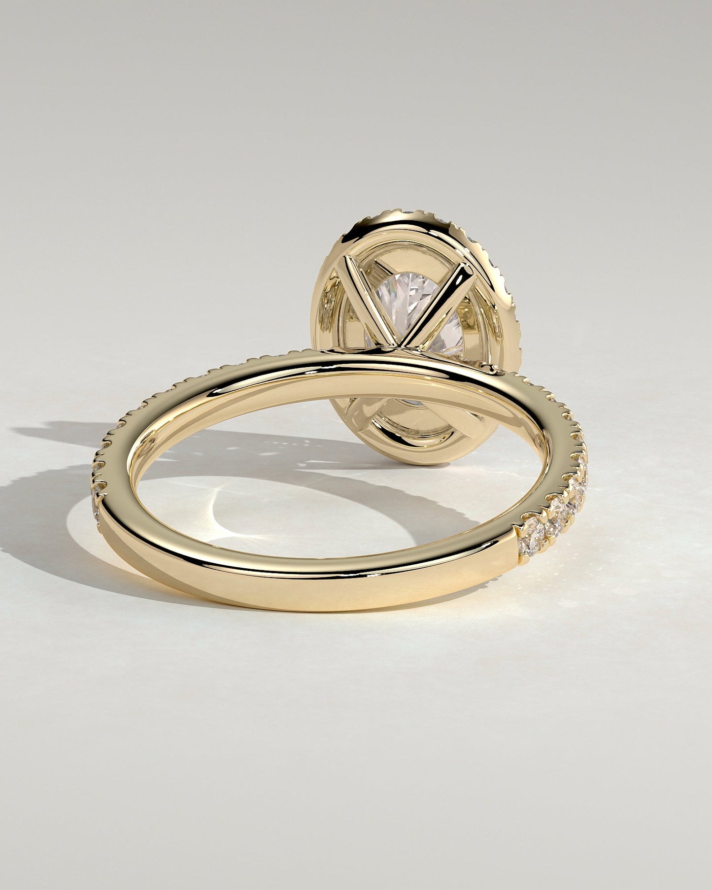 Oval Halo & Pave Lab Grown Diamond Engagement Ring