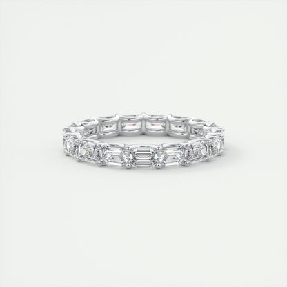 2.55 Emerald Cut East West Eternity Moissanite Bridal Wedding Band 1