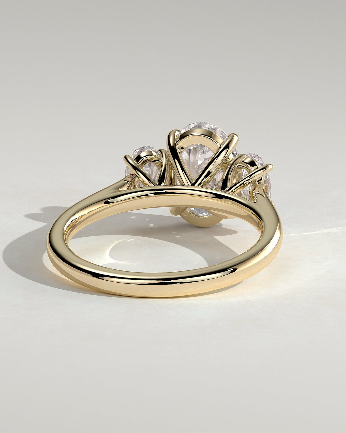 Oval Three Stones Lab Grown Diamond Engagement Ring