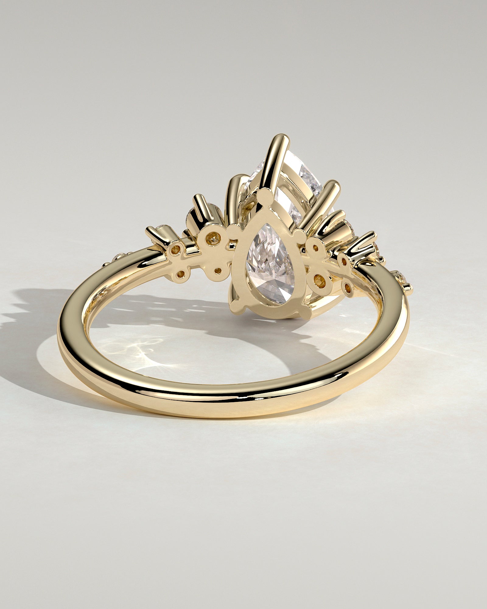 Pear Cluster Lab Grown Diamond Engagement Ring