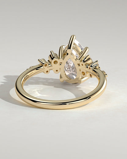 Pear Cluster Lab Grown Diamond Engagement Ring