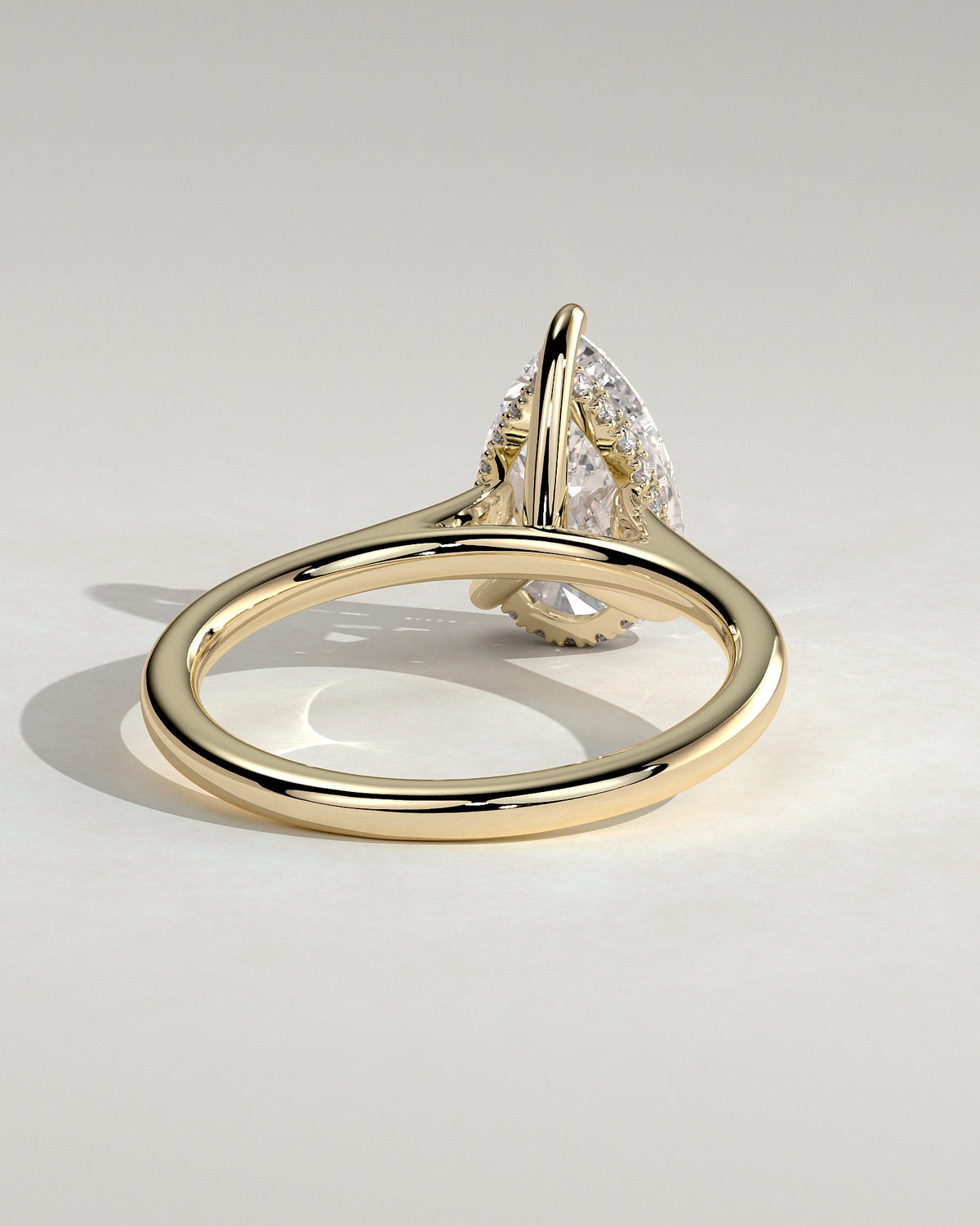 Pear Hidden Halo Lab Grown Diamond Engagement Ring