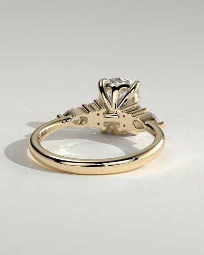 Elongated Cushion Cluster Lab Grown Diamond Engagement Ring