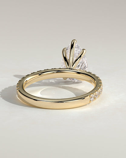 Pear Pave Lab Grown Diamond Engagement Ring