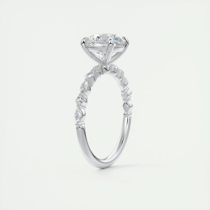 2.0 CT Round Solitaire Pave Moissanite Engagement Ring 6