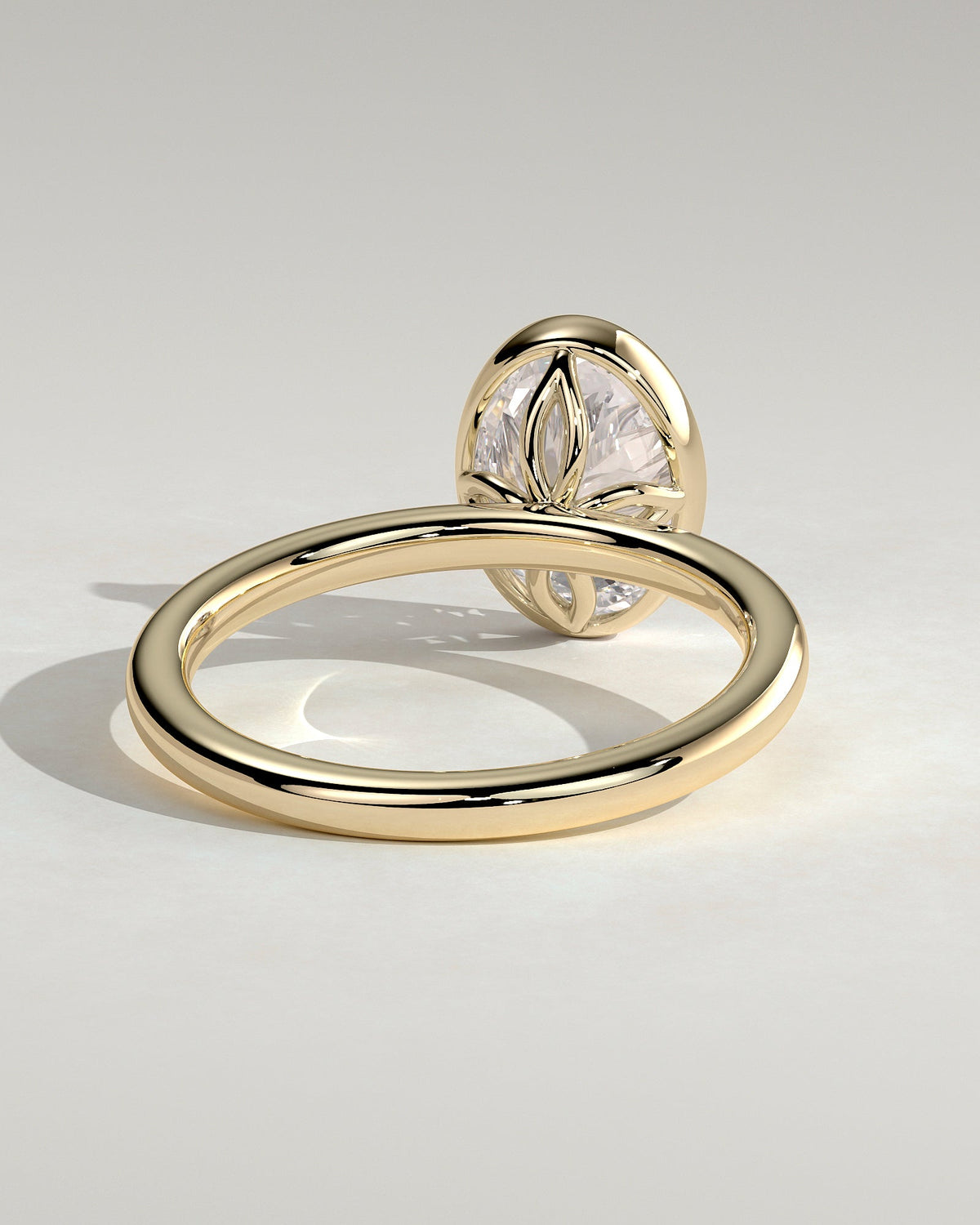 Oval Solitaire & Bezel Lab Grown Diamond Engagement Ring